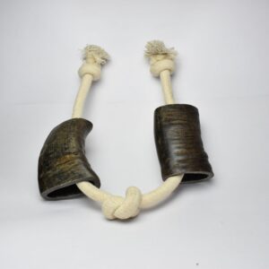 Buffalo Horn Rope Toy – Natural & Durable Chew and Play Toy for Dogs
