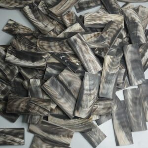 Buffalo Horn Plates – Black with White Streaks