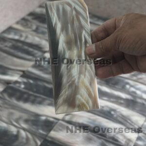 Buffalo Horn Plates – Black with White Streaks