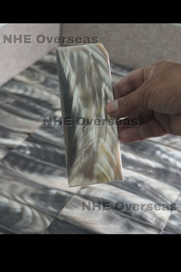 Buffalo Horn Plates – Black with White Streaks