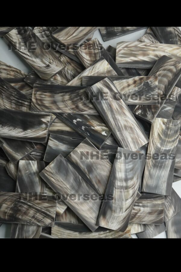 Buffalo Horn Plates – Black with White Streaks - Image 3