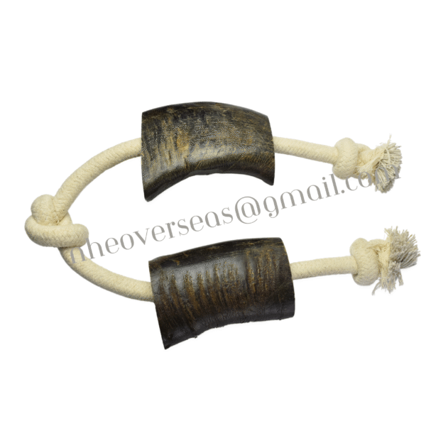 Horn with Rope – 100% Natural Buffalo Horn Dog Chew Toy
